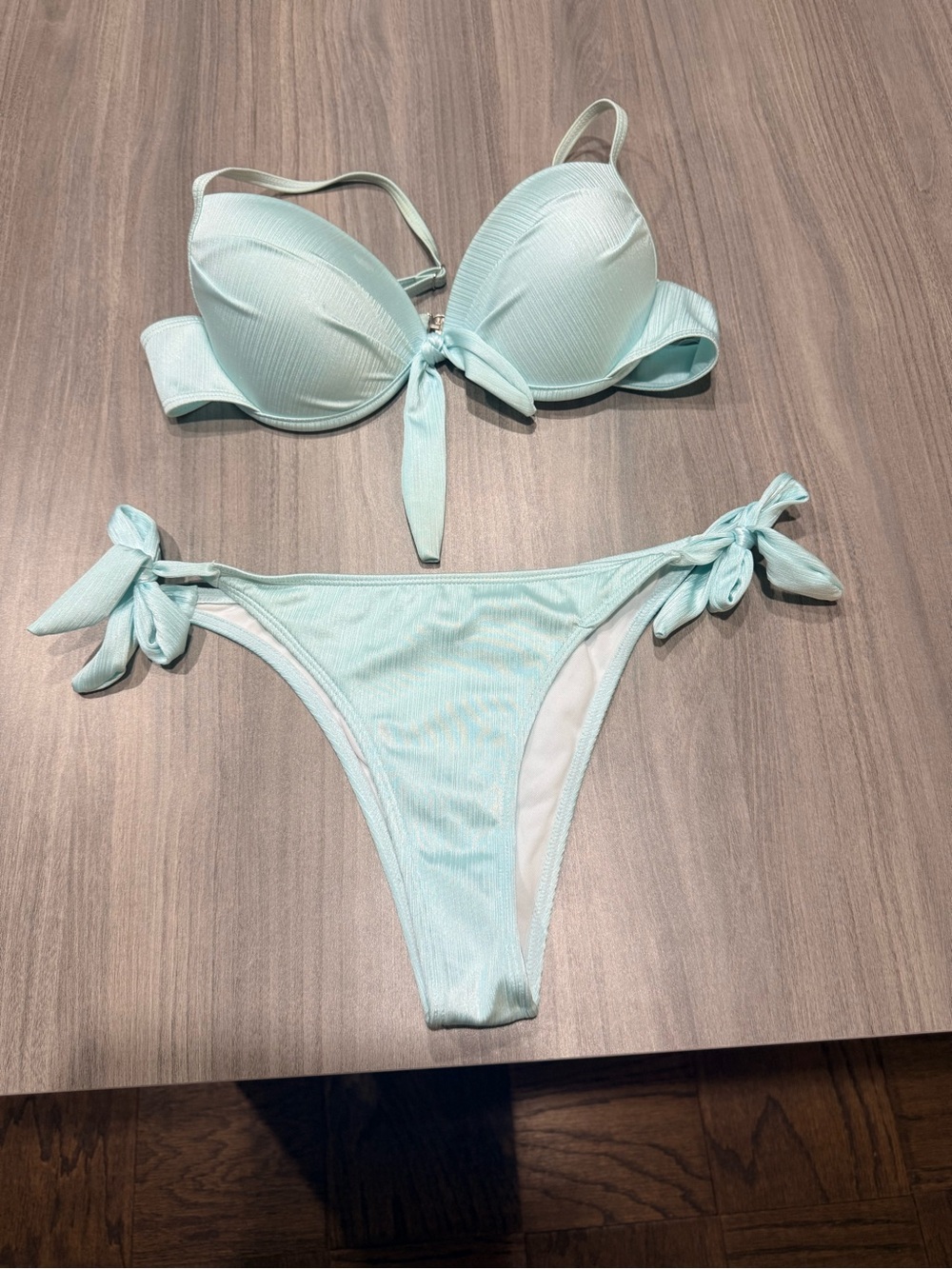 Light Aqua Tie Bikini Set